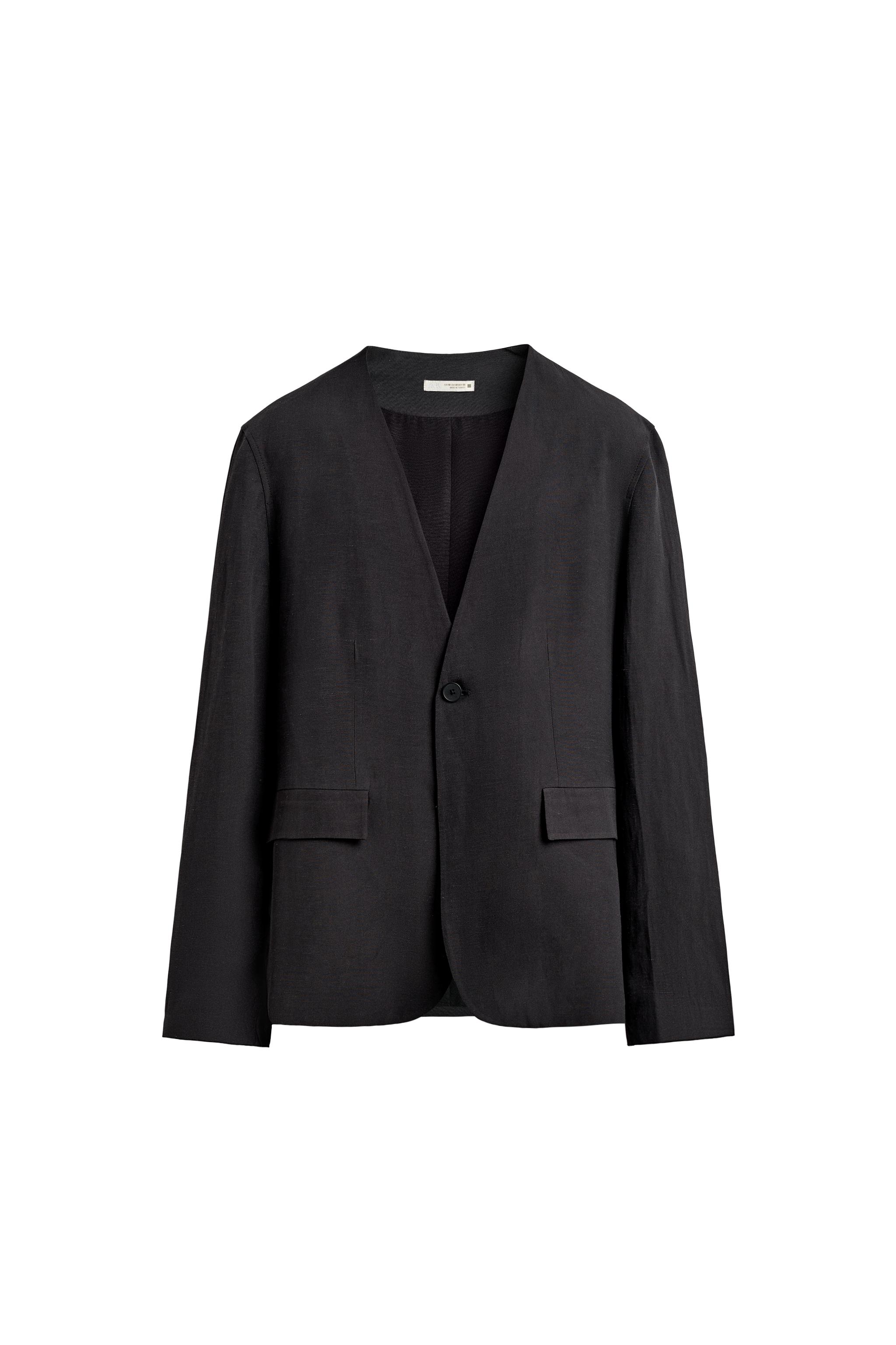 Relaxed-Fit Collarless Blazer